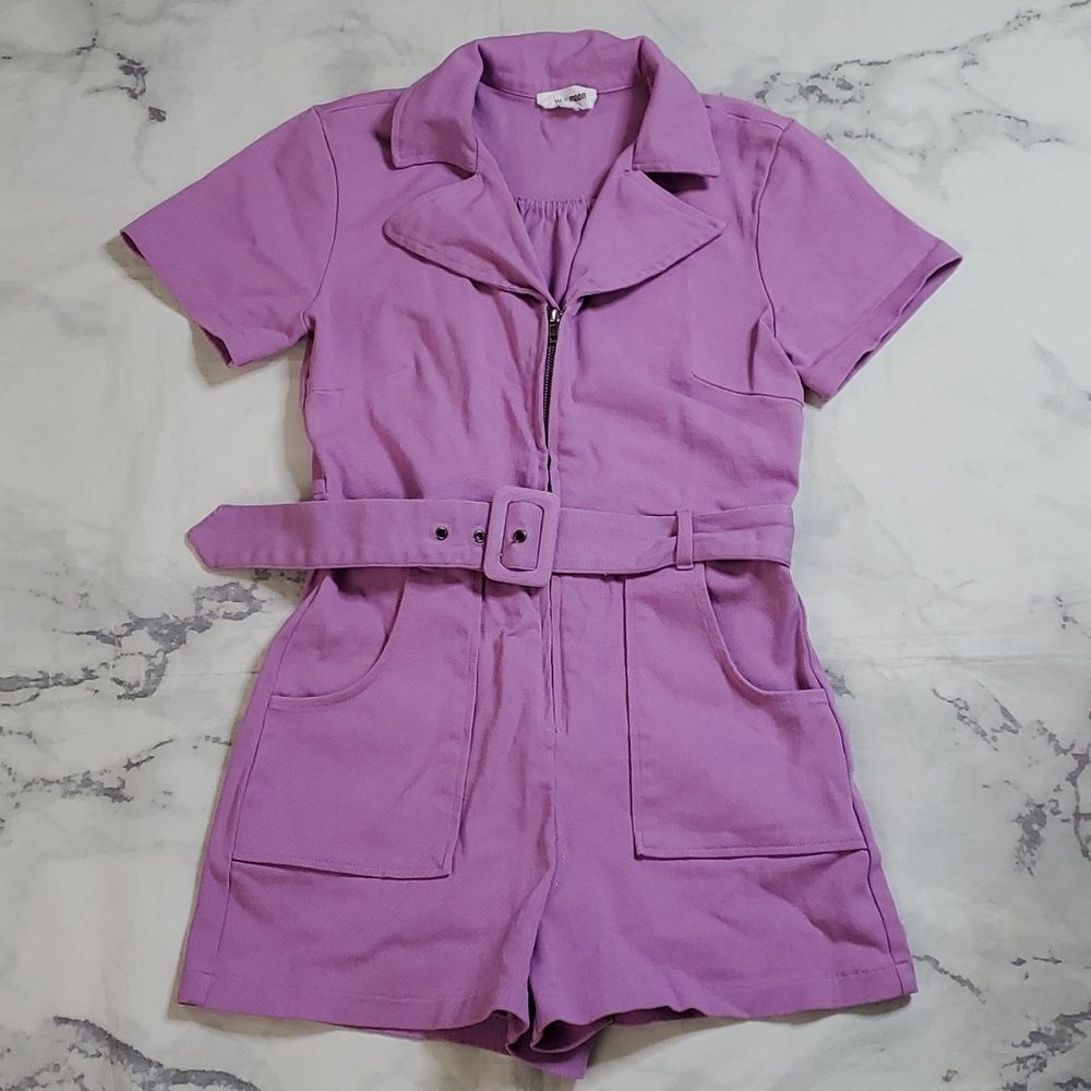 Day + Moon Purple Jean Romper